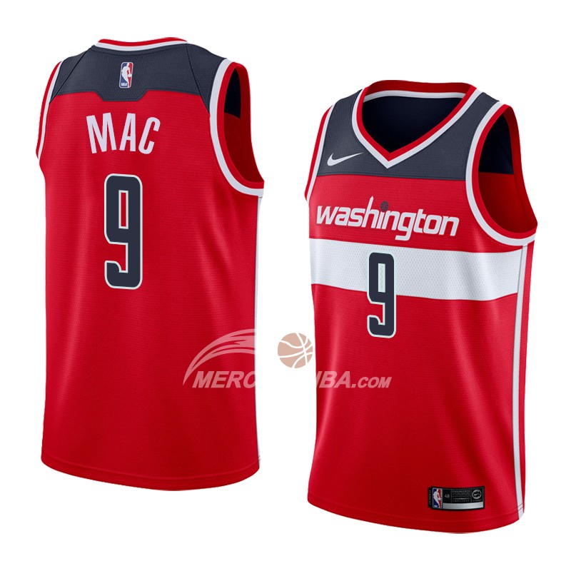 Maglia Washington Wizards Sheldon Mac Icon 2018 Rosso